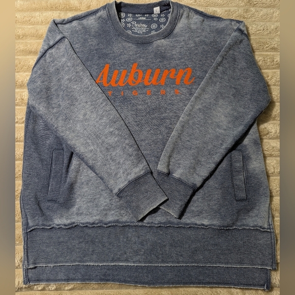 Auburn Tigers Pressbox Sweatshirt w/Pockets Distressed Blue Size L - Picture 2 of 7